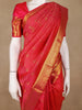 Dark Pink Floral Woven Pure Kanchipuram Silk Saree - Diadem