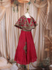 Dark Pink Sequins Design Crepe Kids Lehenga with Cape Overlay