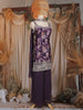 Dark Purple Floral Design Chiffon Palazzo Suit with Dupatta