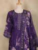 Dark Purple Floral Design Printed Organza Salwar Suit - Diadem