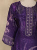 Dark Purple Floral Design Printed Organza Salwar Suit - Diadem