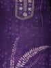 Dark Purple Floral Design Printed Organza Salwar Suit - Diadem