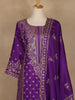 Dark Purple Floral Embroidered Georgette Palazzo Suit - Diadem