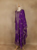 Dark Purple Floral Embroidered Georgette Palazzo Suit - Diadem