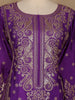 Dark Purple Floral Embroidered Georgette Palazzo Suit - Diadem