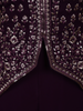 Dark Purple Floral Embroidered Georgette Palazzo Suit