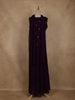 Dark Purple Floral Embroidered Georgette Palazzo Suit