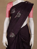 Dark Purple Floral Woven Pure Kanchipuram Silk Saree - Diadem