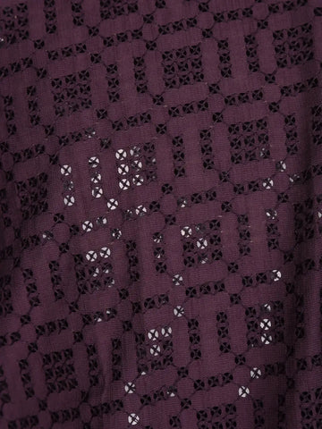 Dark Purple Thread Embroidered Sequin Work Cotton Kurta For Men - Diadem