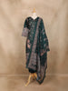 Dark Teal Green Floral Printed Cotton Salwar Suit