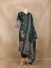 Dark Teal Green Floral Printed Cotton Salwar Suit