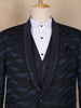 Dark Blue Abstract Designed Men's Suit - Diadem