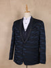 Dark Blue Abstract Designed Men's Suit - Diadem
