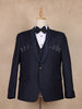 Dark Blue Abstract Designed Men's Suit for Reception - Diadem