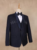 Dark Blue Abstract Designed Men's Suit for Reception - Diadem
