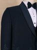Dark Blue Floral Designed Men's Suit - Diadem
