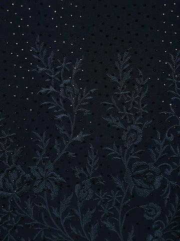 Dark Blue Floral Designed Men's Suit - Diadem