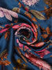 Dark Blue Floral Designed Satin Saree - Diadem