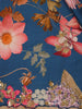Dark Blue Floral Designed Satin Saree - Diadem