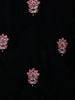Dark Blue Floral Designed Velvet Salwar Suit - Diadem