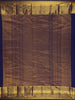Dark Blue Floral Woven Pure Kanchipuram Silk Saree - Diadem