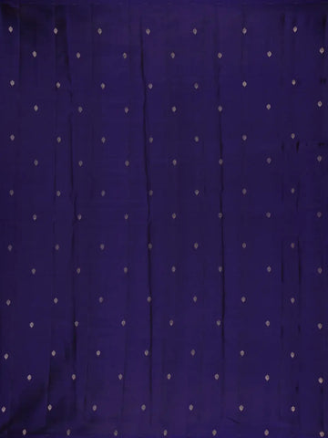 Dark Blue Floral Woven Pure Kanchipuram Silk Saree - Diadem