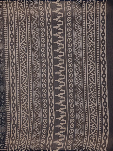 Dark Blue Warli Designed Soft Silk Saree - Diadem