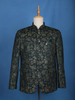 Dark Green Floral Designed Jodhpuri Men's Suit - Diadem