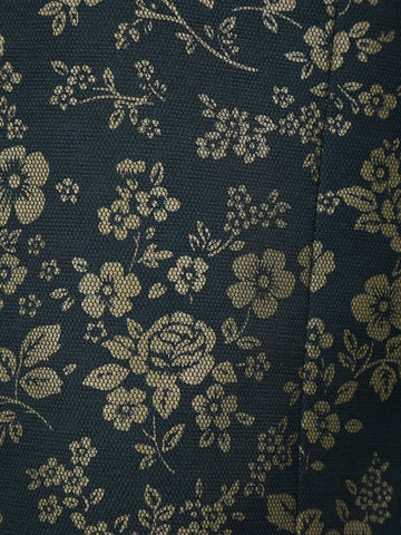 Dark Green Floral Designed Jodhpuri Men's Suit - Diadem