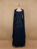 Dark Green Floral Embroidery Georgette Palazzo Salwar Suit - Diadem