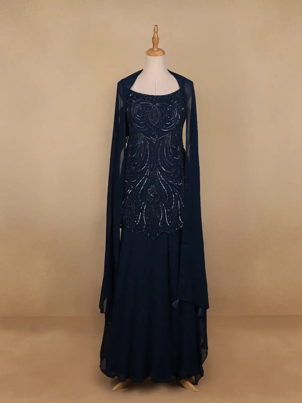Dark Green Floral Embroidery Georgette Palazzo Salwar Suit - Diadem