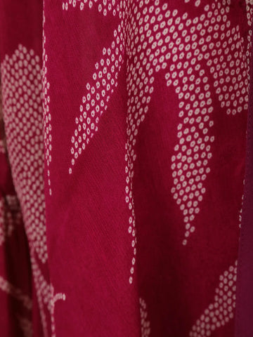 Dark Pink Floral Design Crepe Palazzo Suit - Diadem