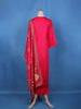 Dark Pink Floral Design Printed Satin Salwar Suit - Diadem