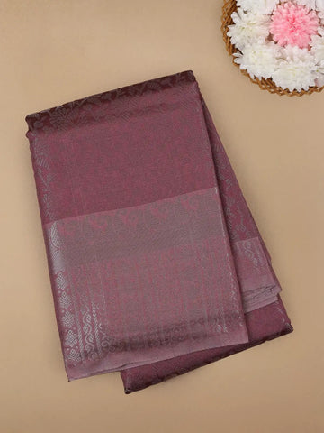 Dark Pink Floral Designed Fancy Art Silk Saree - Diadem