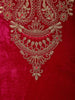 Dark Pink Floral Designed Velvet Salwar Suit - Diadem