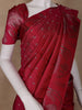 Dark Pink Floral Woven Pure Kanchipuram Silk Saree - Diadem