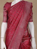 Dark Pink Floral Woven Pure Kanchipuram Silk Saree - Diadem