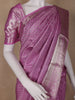Dark Pink Floral Woven Pure Kanchipuram Silk Saree - Diadem