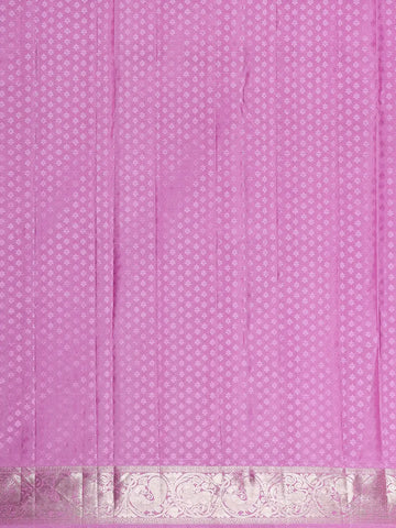 Dark Pink Floral Woven Pure Kanchipuram Silk Saree - Diadem