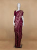 Dark Pink Floral Woven Pure Kanchipuram Silk Saree - Diadem