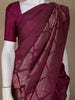 Dark Pink Floral Woven Pure Kanchipuram Silk Saree - Diadem