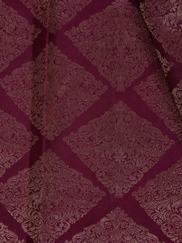 Dark Pink Floral Woven Pure Kanchipuram Silk Saree - Diadem