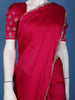 Dark Pink Solid Design Satin Saree - Diadem