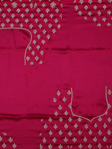 Dark Pink Solid Design Satin Saree - Diadem