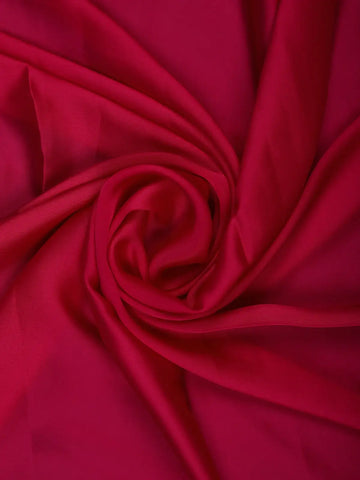 Dark Pink Solid Design Satin Saree - Diadem