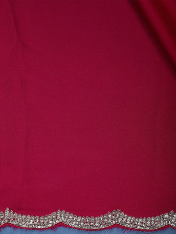 Dark Pink Solid Design Satin Saree - Diadem