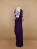 Dark Purple Embroidery Semi Silk Ready To Wear Saree with Designer Blouse - Diadem