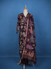 Dark Purple Floral Designed Cotton Salwar Suit - Diadem