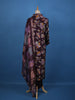 Dark Purple Floral Designed Cotton Salwar Suit - Diadem