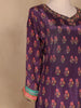 Dark Purple Floral Designed Semi Silk Straight Cut Salwar Suit - Diadem